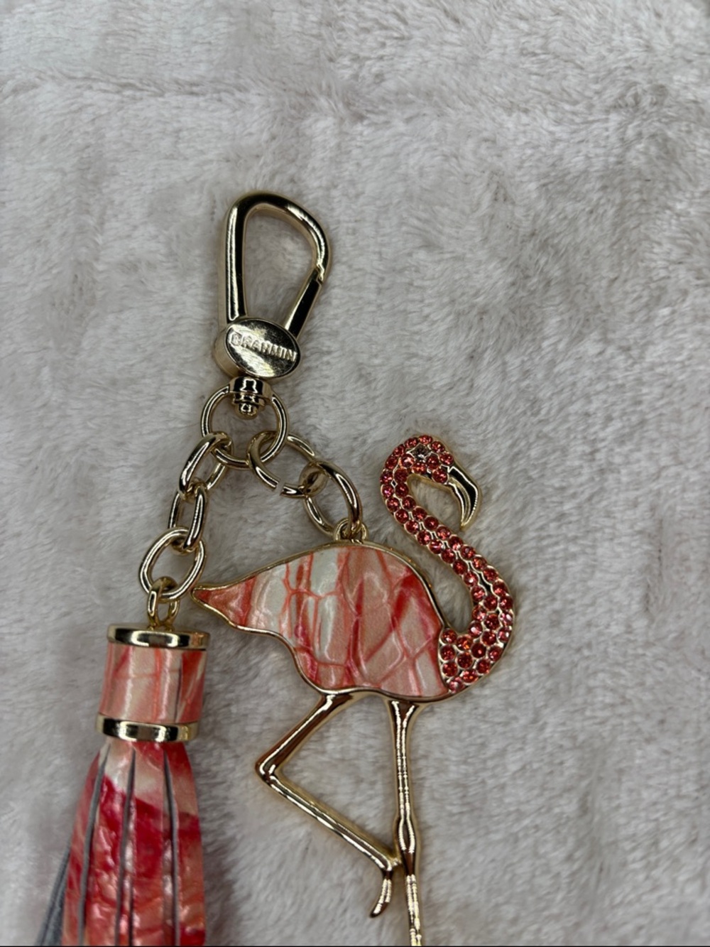 Brahmin Tassel Pink Flamingo Melbourne Keychain - Picture 6 of 8